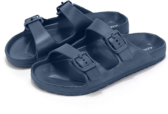 Photo 1 of ANLUKE Kids Comfort Slides Sandals for Girls Boys Summer Slip on EVA Sandals with Adjustable Strap Buckle LITTLE KID SIZE 10-11
