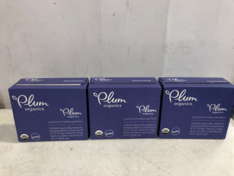 Photo 1 of 3 BOXES (18 Pouches Total) Plum Organics Stage 2 Organic Baby Food, Apple & Broccoli, 4 Ounce Pouch -FACTORY SEALED- EXP 11/24/2022