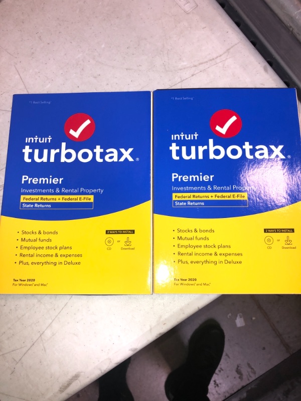 Photo 2 of [Old Version] TurboTax Premier 2020 Desktop Tax Software, Federal and State Returns + Federal E-file [Amazon Exclusive] [PC/Mac Disc] , 2 COUNT , SEE NOTES 