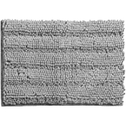 Photo 1 of Chenille Bath Rugs - Non Slip Shaggy Doormat for Bedroom Living Room, Super Absorbent Washable Bath Mat Carpet - 17"x24", Grey
