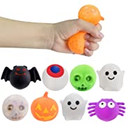 Photo 1 of 8 Pack Halloween Sensory Stress Ball Pack for Kids Girls Boys, Squeeze Toy with Water Beads to Stress Reliever,Great for Kid Party Favors,Halloween Miniatures,Halloween Party Decorations (Halloween)
