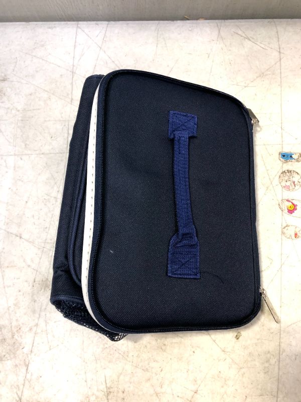 Photo 2 of 10L Blue Thickened Reusable Insulated Lunch Bag With Adjustable Shoulder Strap for Student, Women and Men Travel Picnic and School Lunch Box (Dark blue)
