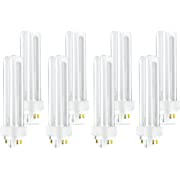 Photo 1 of (8 Pack) PLC-18W 841, 4 Pin G24q-2, 18 Watt Double Tube, Compact Fluorescent Light Bulb, Replaces Sylvania 20668 and Philips - PL-C 18W/841/4P/ALTO
