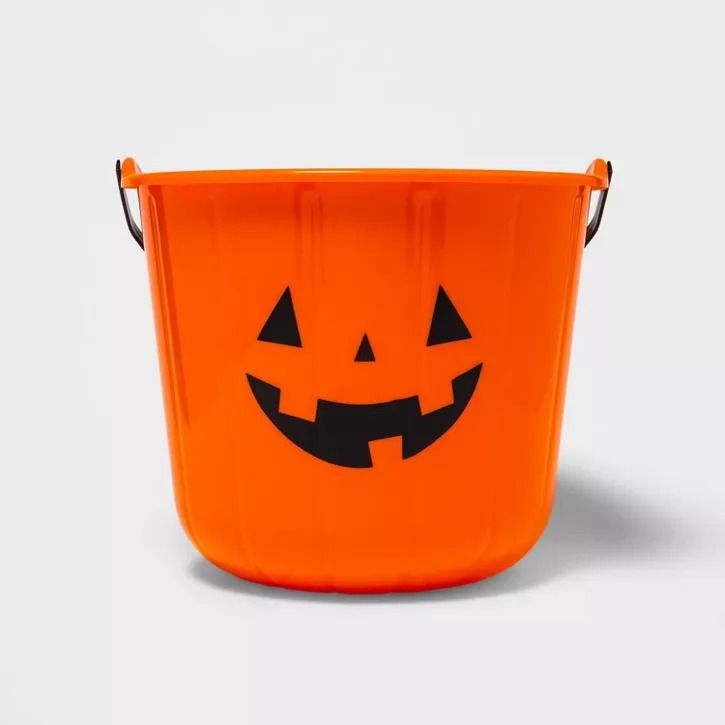 Photo 1 of 14" Jumbo Stackable Trick or Treat Halloween Pumpkin Pail - Hyde & EEK! Boutique™ (HAS SOME CRACKS AND HANDLE IS BROKEN) 2PCS

