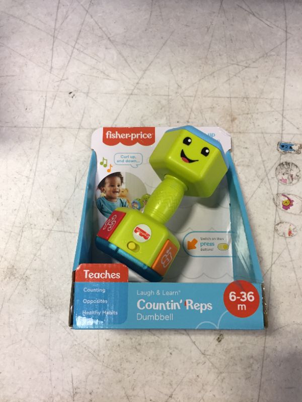 Photo 2 of Fisher-Price Laugh and Learn Counting' Reps Dumbbell