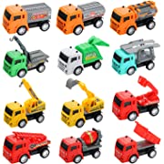 Photo 1 of 3 otters 12PCS Pull Back Cars, Construction Vehicle Toys Colorful Pull Back Cars Friction Powered Cars Early Educational Cars Party Favors
