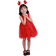 Photo 1 of Baby Girls Christmas Red Costume Tutu Dress with Reindeer Headband Set for Party Outfits and Dress up (12-24M)
