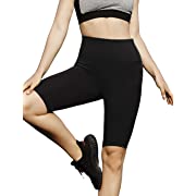 Photo 1 of AJISAI Women's 8.5 inches Pro Compression Yoga Running Workout Biker Shorts with Side Pockets SMALL
