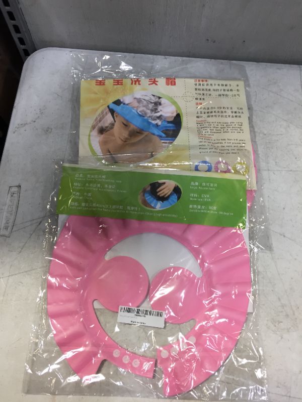 Photo 2 of Baby Shower Cap Soft Adjustable Baby Bath Head Cap Visor for Washing Hair Shower Bathing Protection Bath Cap for Toddler, Baby, Kids, Children (Pink) 2PCS
