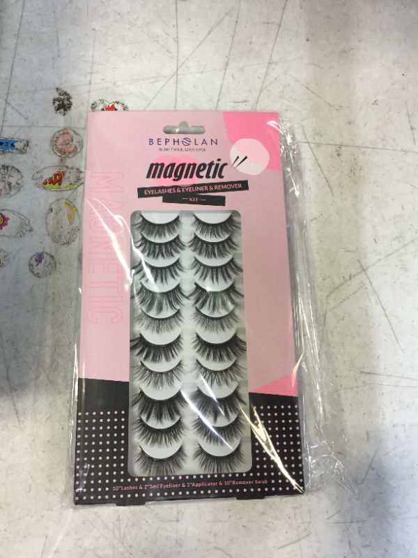 Photo 2 of BEPHOLAN Magnetic Eyelashes with Eyeliner Kit, 10 Pairs Different Mink Eyelashes, KIT-003
