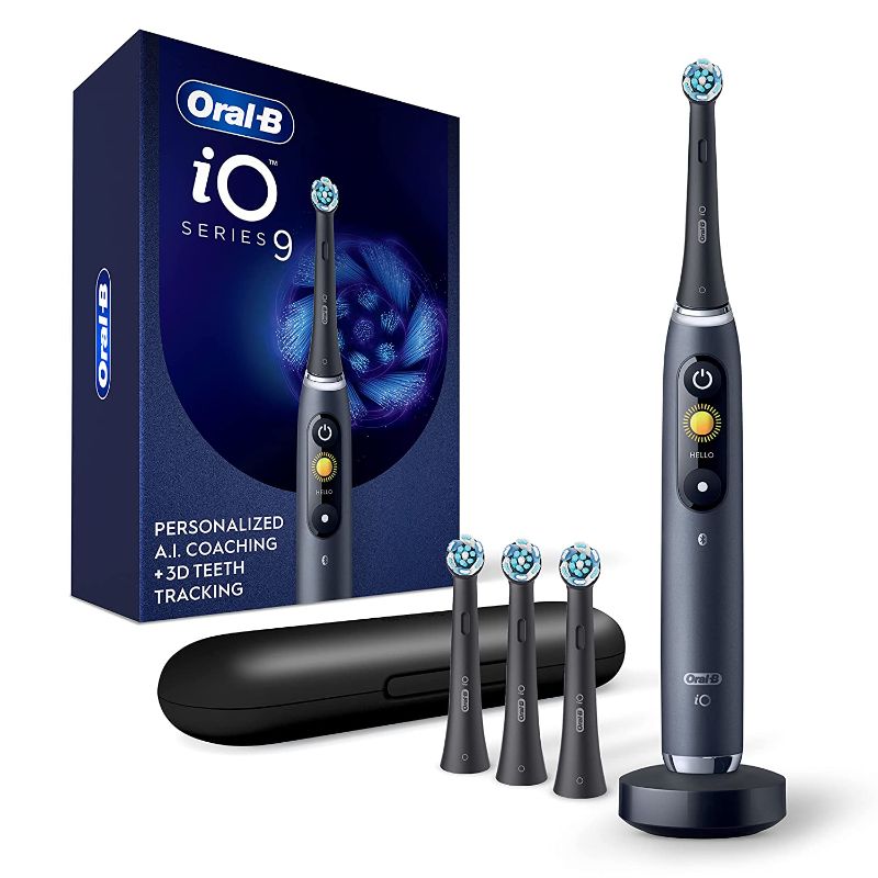 Photo 1 of Oral-B iO Series 9 Electric Toothbrush with 3 Replacement Brush Heads, Black Onyx