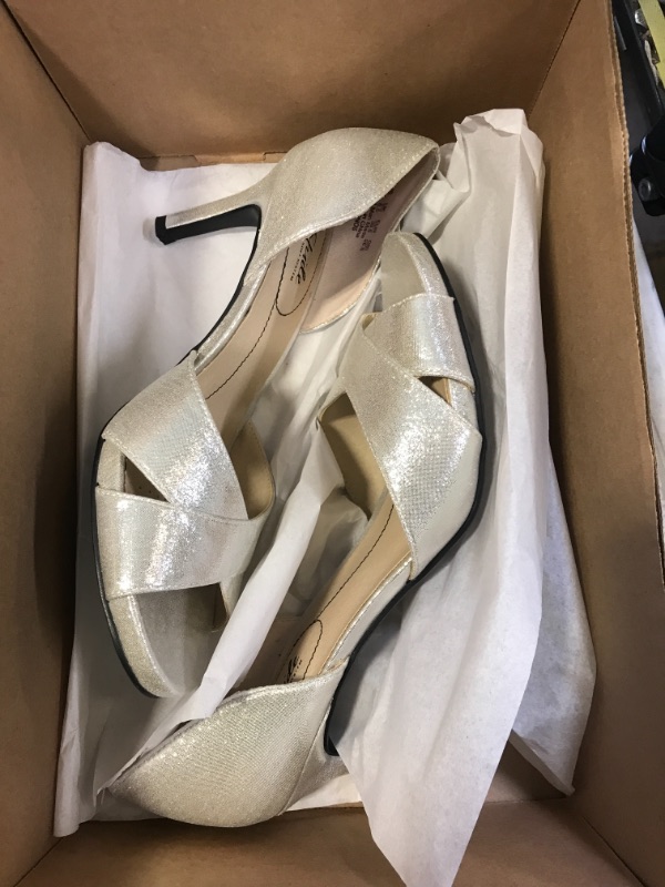 Photo 1 of WOMENS HEELS SILVER 
SIZE 9.5