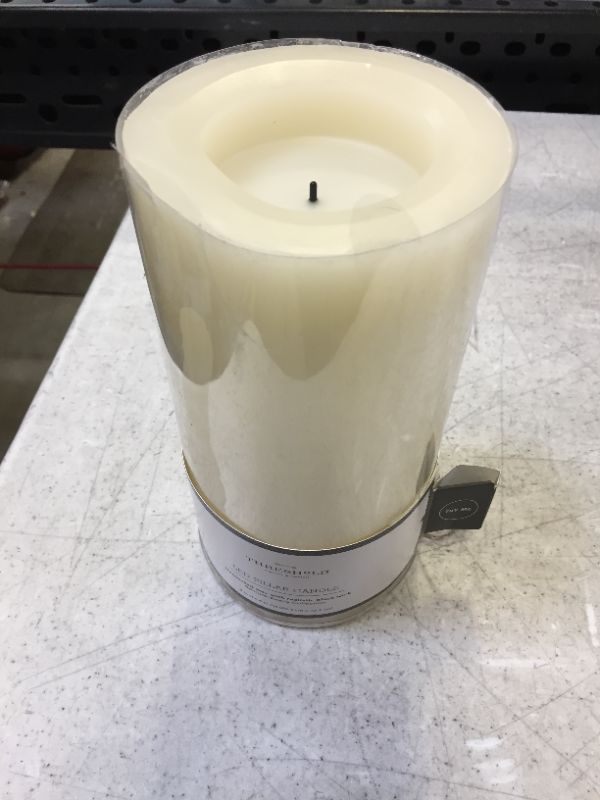 Photo 2 of 8" x 4" LED Flameless Black Wick Candle Cream - Threshold™