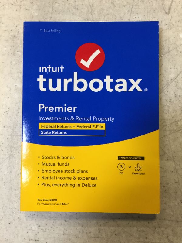 Photo 4 of [Old Version] TurboTax Premier 2020 Desktop Tax Software, Federal and State Returns + Federal E-file [Amazon Exclusive] [PC/Mac Disc]