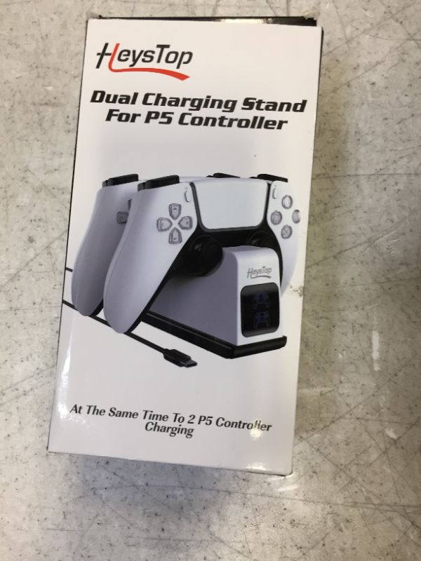 Photo 3 of PS5 Controller Charging Station with Fast Charging AC Adapter, HEYSTOP Safety PS5 Controller Charger, Dualsense Charging Station for Playstation 5 with Intelligent Chip Protection