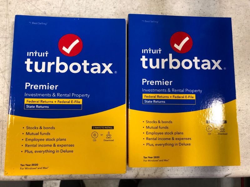 Photo 1 of TurboTax Premier 2020 Desktop Tax Software, Federal and State Returns + Federal E-file (2)
