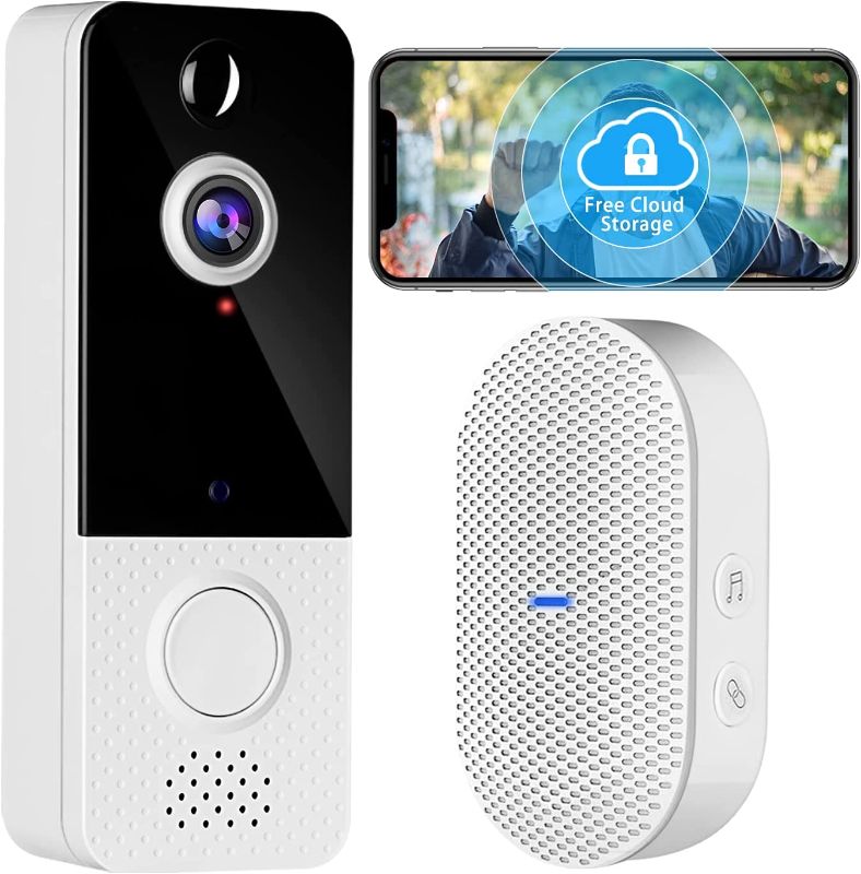 Photo 1 of Wireless Doorbell Camera 1080P with Chime, Video Doorbell with PIR Motion Detection, Wi-Fi Doorbell Camera Wireless with Cloud Storage Service, IP66 Waterproof, 2-Way Audio
