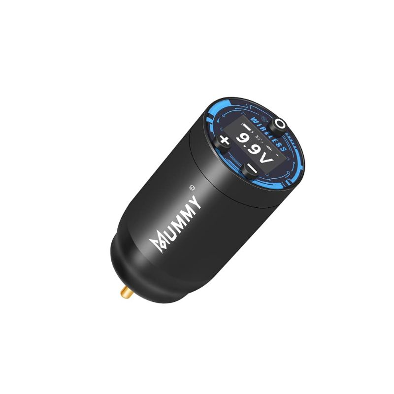 Photo 1 of Mummy Tattoo Wireless Battery Pack Tattoo Power Supply with Digital Oled Screen Display For Rotary Tattoo Pen Machine (black)
