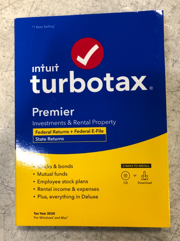 Photo 2 of [Old Version] TurboTax Premier 2020 Desktop Tax Software, Federal and State Returns + Federal E-file [Amazon Exclusive] [PC/Mac Disc]
