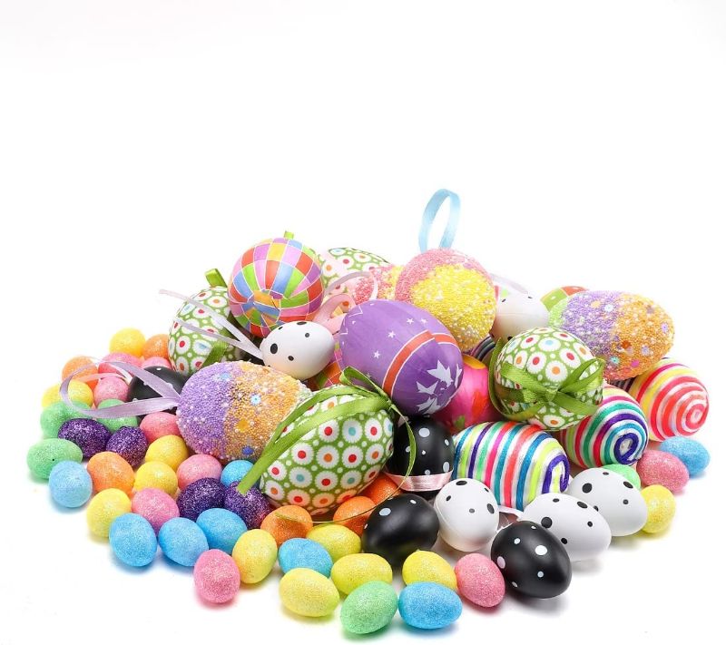 Photo 1 of 80Pcs Easter Eggs Assortment, Colorful Easter Basket Stuffer Fillers for Easter Eggs Hunt Party Favor Gifts
