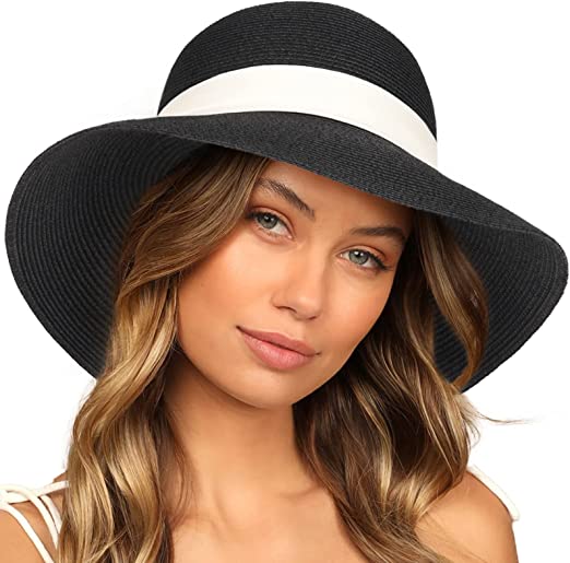 Photo 1 of FURTALK Sun Hats for Women Wide Brim Straw Hat Beach Hat UPF UV Foldable Packable Cap for Travel