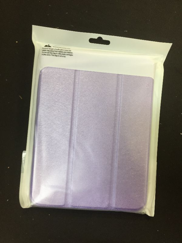 Photo 2 of Bokeer iPad Mini 6 Case/iPad Mini 6th Generation Case with Pencil Holder, Hard PC Translucent Frosted Back with Soft Edge Bumper, Support Auto Sleep/Wake (Purple)