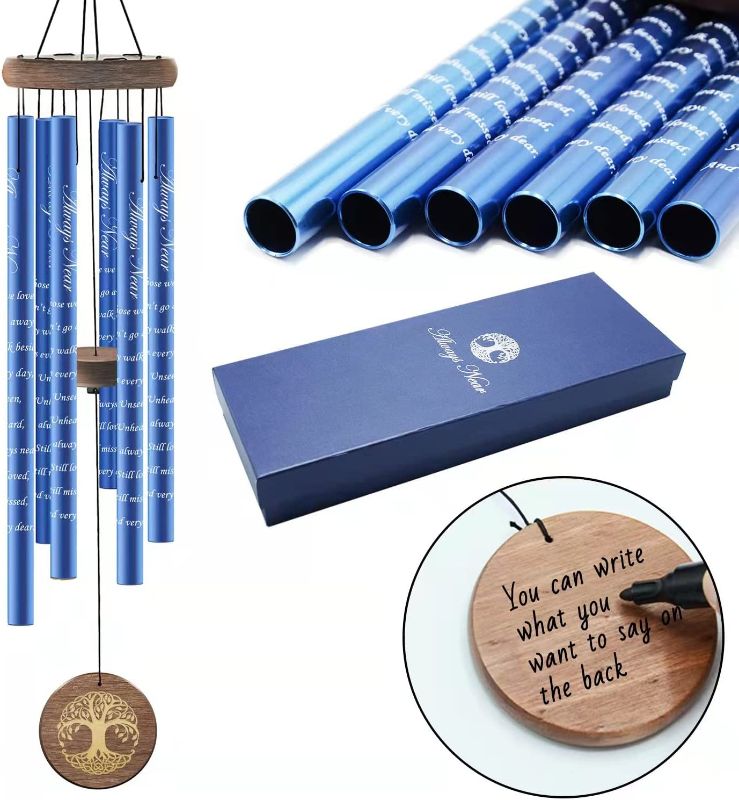 Photo 1 of ANOVASIN Sympathy Wind Chimes/Memorial Wind Chimes Gift Set for Loss of a Loved One/32'' Long deep Tones Chimes