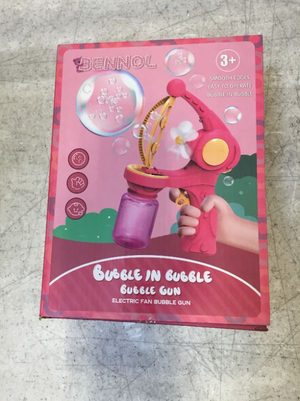 Photo 1 of Bennol Bubble Machine Gun for Girls Kids, Automatic Bubble Gun Blower Maker Bubbles in Bubble Machine Gun for Toddlers Girls, Summer Indoor Outdoor Party Gift Toy for 3 4 5 6 Years Old Pink
