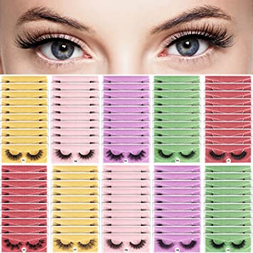 Photo 1 of 3D Mink Lashes Fluffy False Mink Eyelashes 16-20mm Natural Eyelashes Mink Natural Fluffy Lash Handmade Soft Mink Lashes for Women Makeup Handmade Eyelashes Long Extension with Portable Boxes (100 Pairs)
