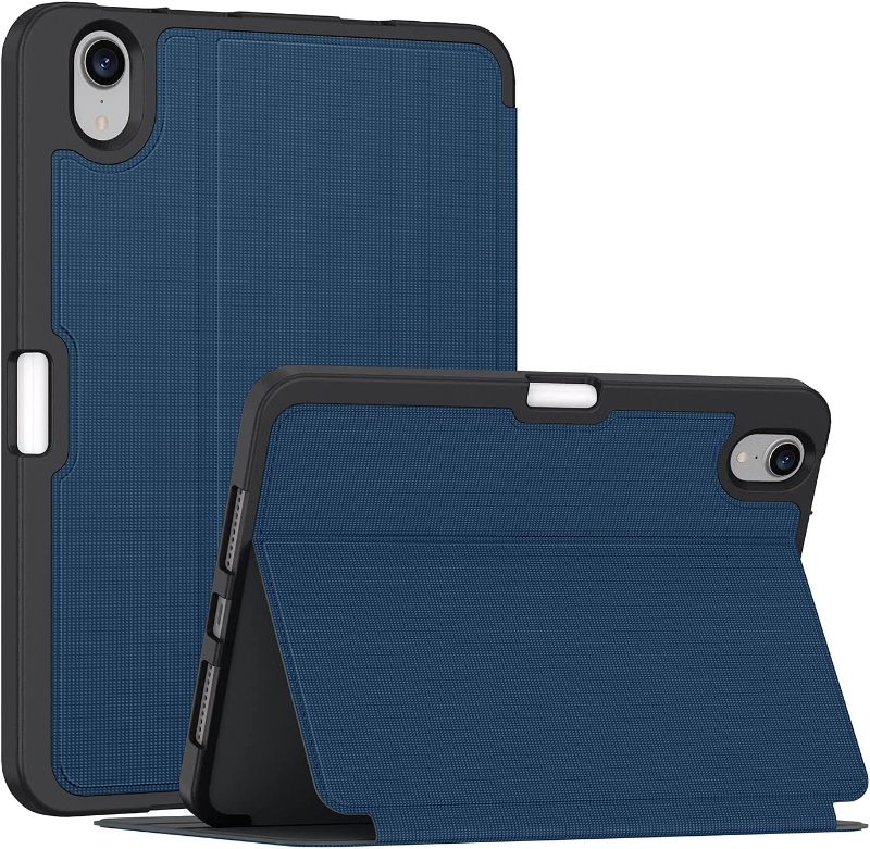 Photo 1 of Soke Case for New iPad Mini 6th Generation 2021 with Pencil Holder, Slim Premium Shockproof Folio Stand Cover [2nd Gen Apple Pencil Charging + Auto Wake/Sleep] for Apple iPad Mini 6 8.3 Inch (Navy)