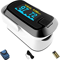 Photo 1 of mibest OLED Finger Pulse Oximeter, O2 Meter, Dual Color White/Black