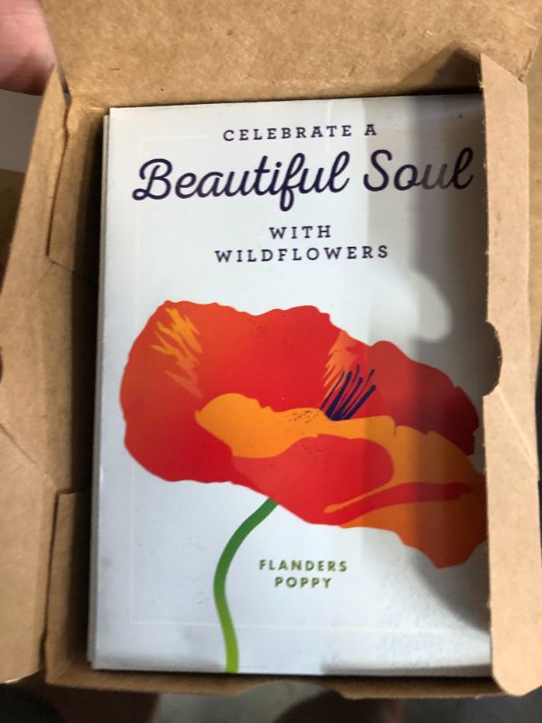 Photo 2 of American Meadows Wildflower Seed Packets "Celebrate a Beautiful Soul" Memorial Favors (Pack of 20) - Red Poppy Seed Mix, Favors for Funerals, Wakes, Viewings, Visitations, Memorial Services
