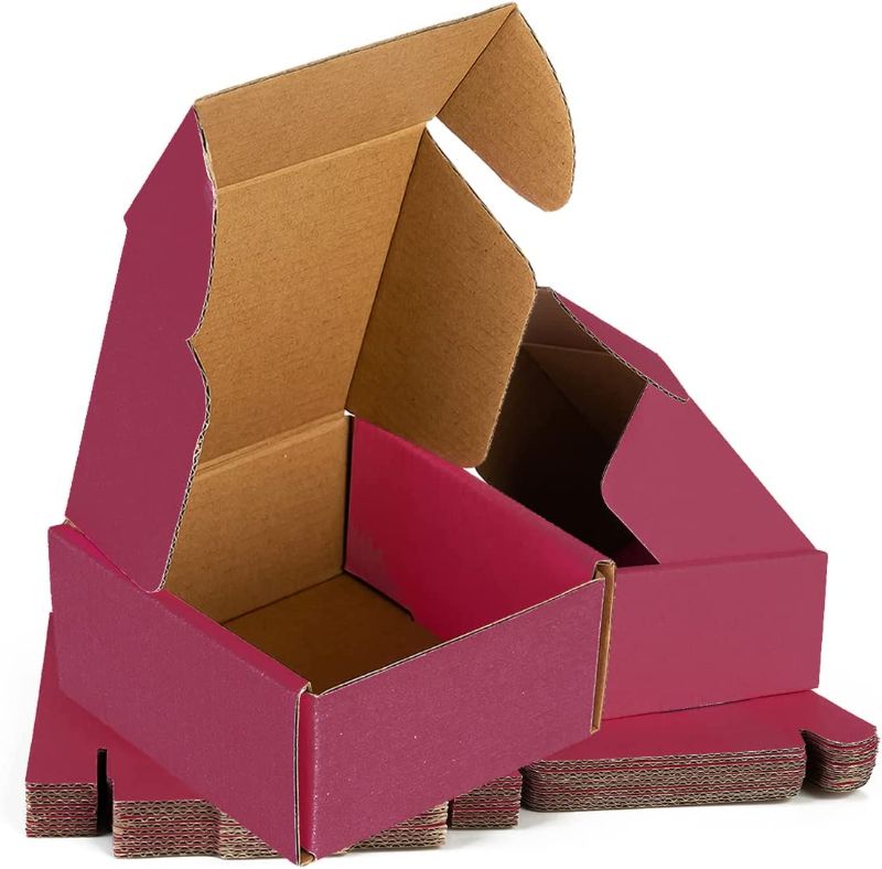 Photo 1 of 
20 Pack Cardboard Small Shipping Boxes for Small Business - Small Corrugated Cardboard Box for Mailing Shipping Packaging (4x4x2 inch, Pink)