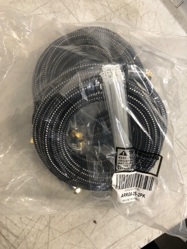 Photo 1 of Coaxial Cable 25 ft-2 Pack, Adoreen Quad Shielded RG6 Coax Cable Cord, Male F Gold-Plated Nylon-Braided, in-Wall, Digital TV Aerial AV Antenna Satellite with 90 Degree Male to Female Adapter+15 Ties