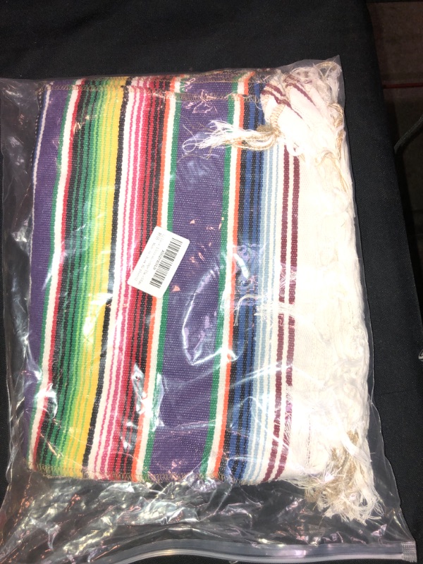 Photo 1 of 12PCS Mexican Placemats, 13 x 18 inches Fiesta Style Table Mat with Fringe, Washable Mexican Serape Place Mats for Kitchen Table, Theme Party, Wedding Decorations