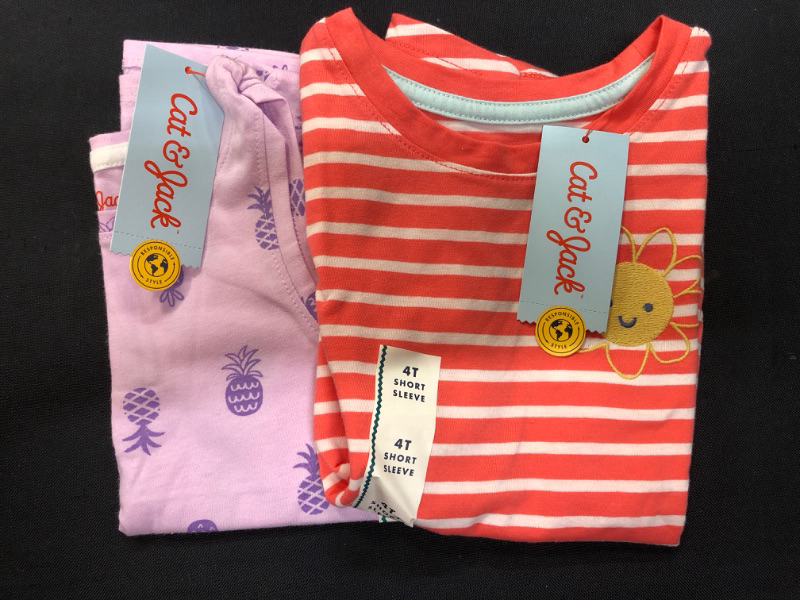 Photo 1 of 2 PACK of Toddler Girls' shirts--SIZE 4T--Different patterns