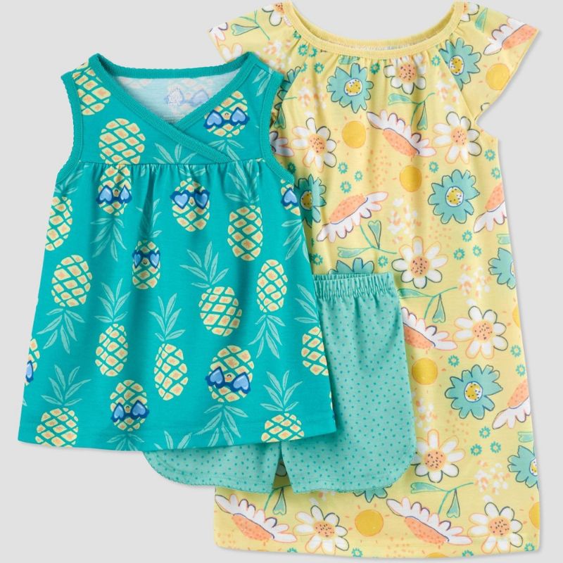 Photo 1 of Baby Girls' Pineapple Flower Pajama Set - Just One You® Made by Carter's--SIZE 18M
