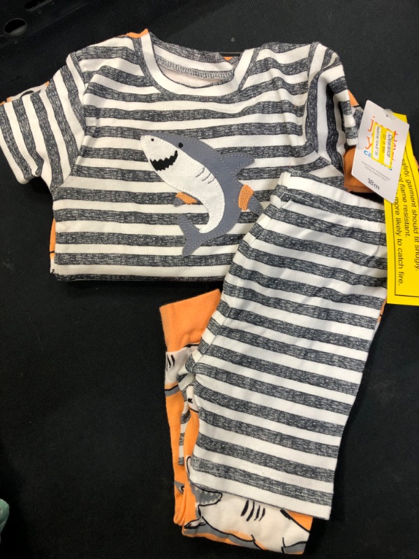 Photo 1 of Baby Boys' Striped/Sharks Pajama Set - Just One You® Made by Carter's--SIZE 18M
