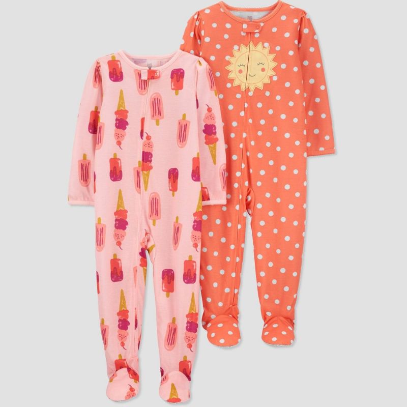 Photo 1 of Baby Girls' 2pk Sun/Ice Cream Footed Pajama - Just One You® Made by Carter's Pink--SIZE 18M
