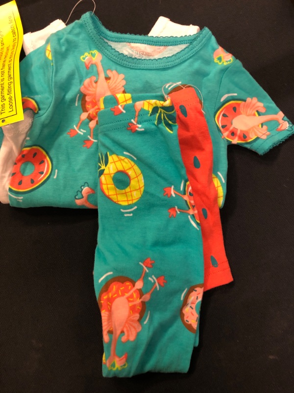 Photo 2 of Baby Girls' Floating Flamingo Pajama Set - Just One You® Made by Carter's Blue/Pink--SIZE 12M
