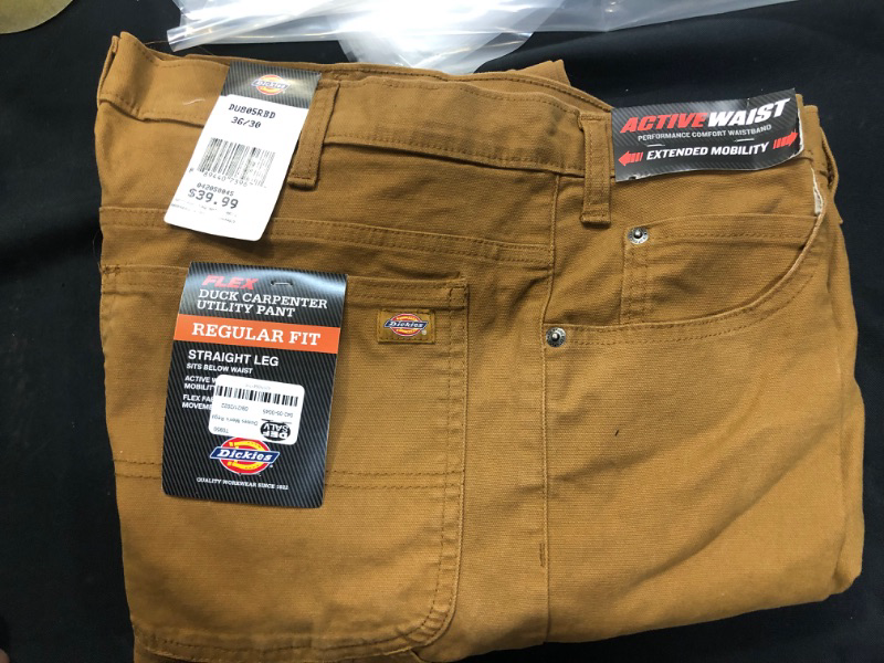 Photo 2 of Dickies Men's Regular Fit Straight Duck Carpenter Pants --36 X 30
