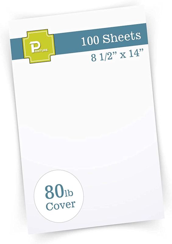 Photo 2 of Printure Pure White Legal Size Cardstock (8 1/2” X 14”) - Heavyweight 80lb Cover - Great for Menu Paper, Documents, Programs (200 Sheets)