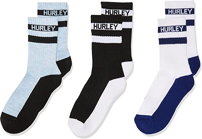 Photo 1 of Hurley Boys 3-pack Active Everyday Knit Crew Socks SIZE 5-7