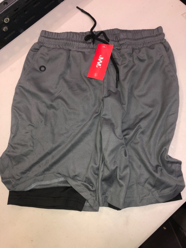 Photo 2 of JWJ Men's Running Athletic Workout Sports Mens 2 in 1 Shorts Breathable Gym Short for Men with Pocket SIZE XL 