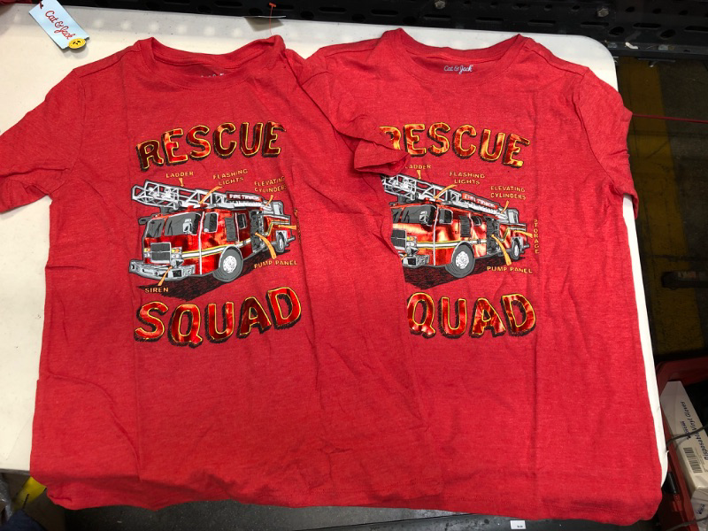 Photo 2 of Boys' 'Rescue Squad' Short Seeve Graphic T-Shirt - Cat & Jack™ Bright ( PACK OF 2 ) SIZE L
