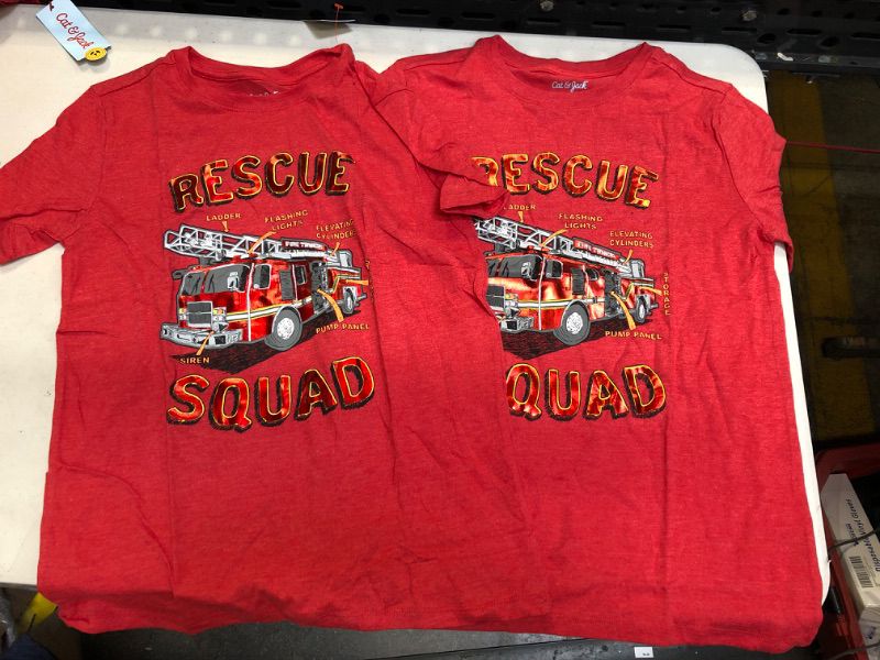 Photo 1 of Boys' 'Rescue Squad' Short Seeve Graphic T-Shirt - Cat & Jack™ Bright ( PACK OF 2 ) SIZE L
