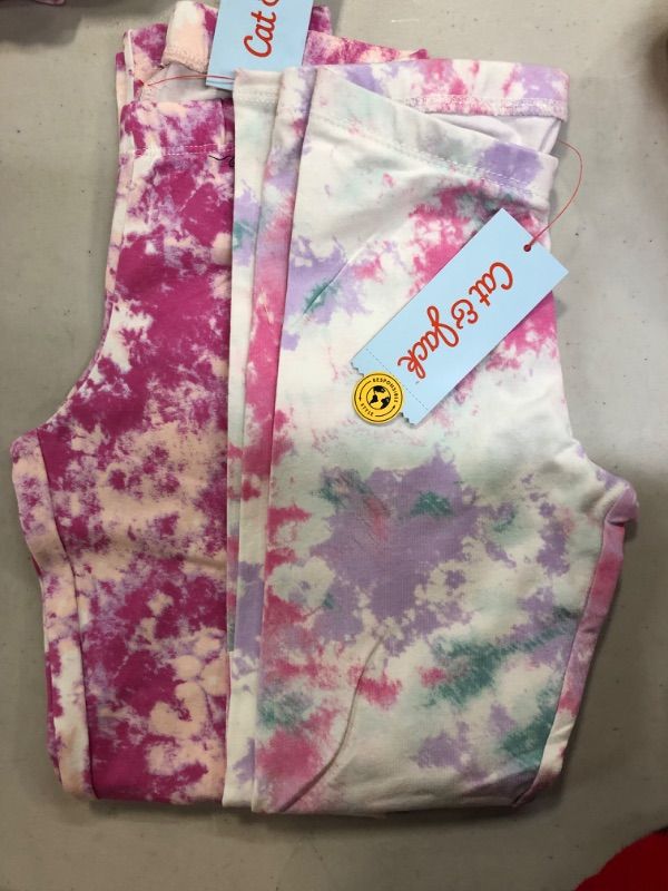 Photo 1 of 2 Pairs Of girls Leggings--SIZE 5T & 6X--Different Prints