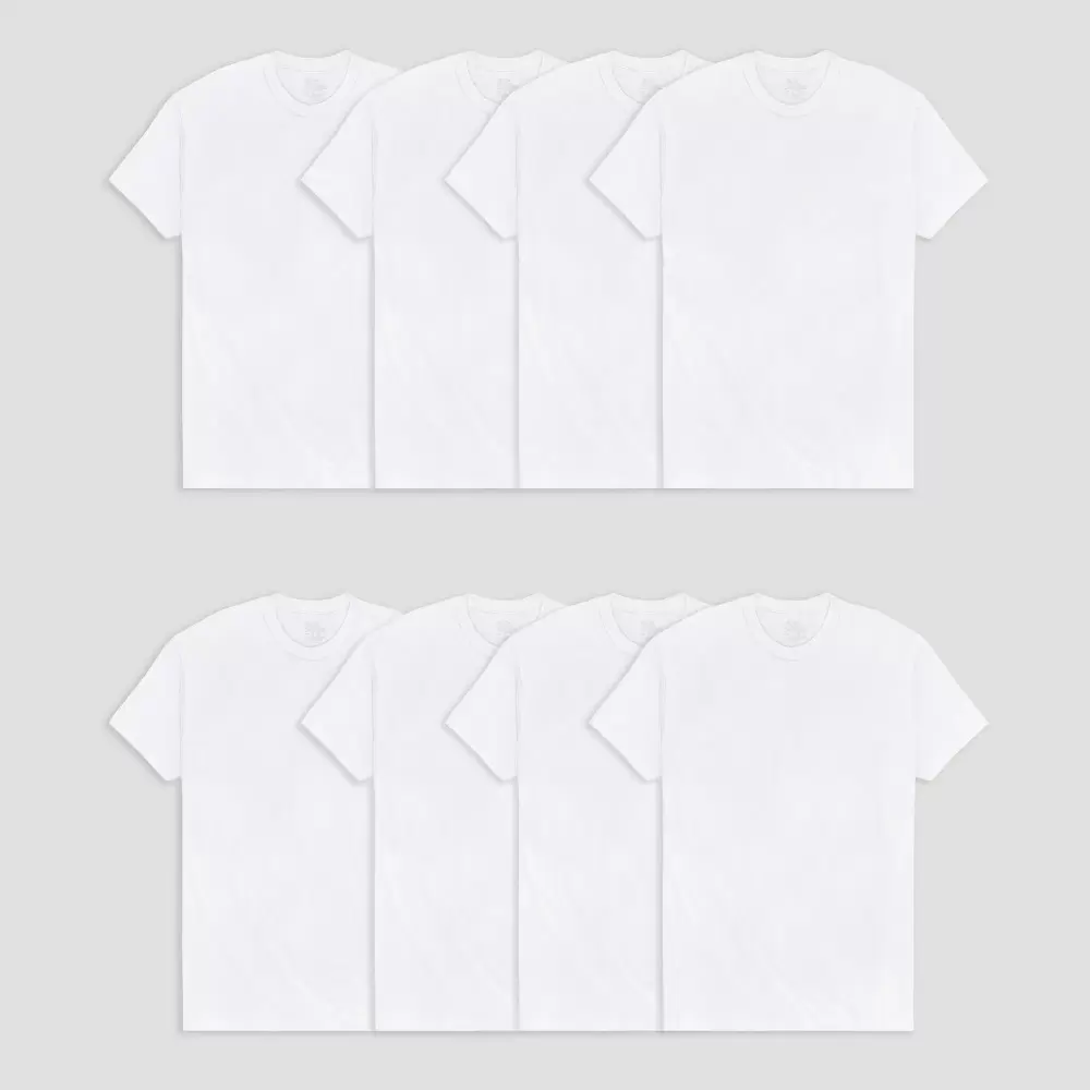 Photo 1 of Fruit of the Loom Men's Active Cotton Crew T-Shirt 8pk - White XL
