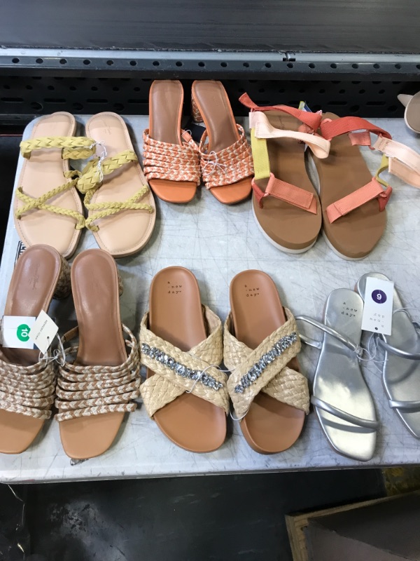 Photo 1 of BAG LOT, MISC. WOMENS SANDALS,(SIZES MAY VARY, BUY AS IS)