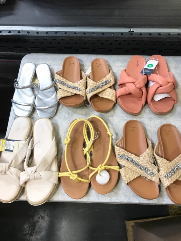 Photo 1 of BAG LOT, MISC. WOMENS SANDALS,(SIZES MAY VARY, BUY AS IS)
